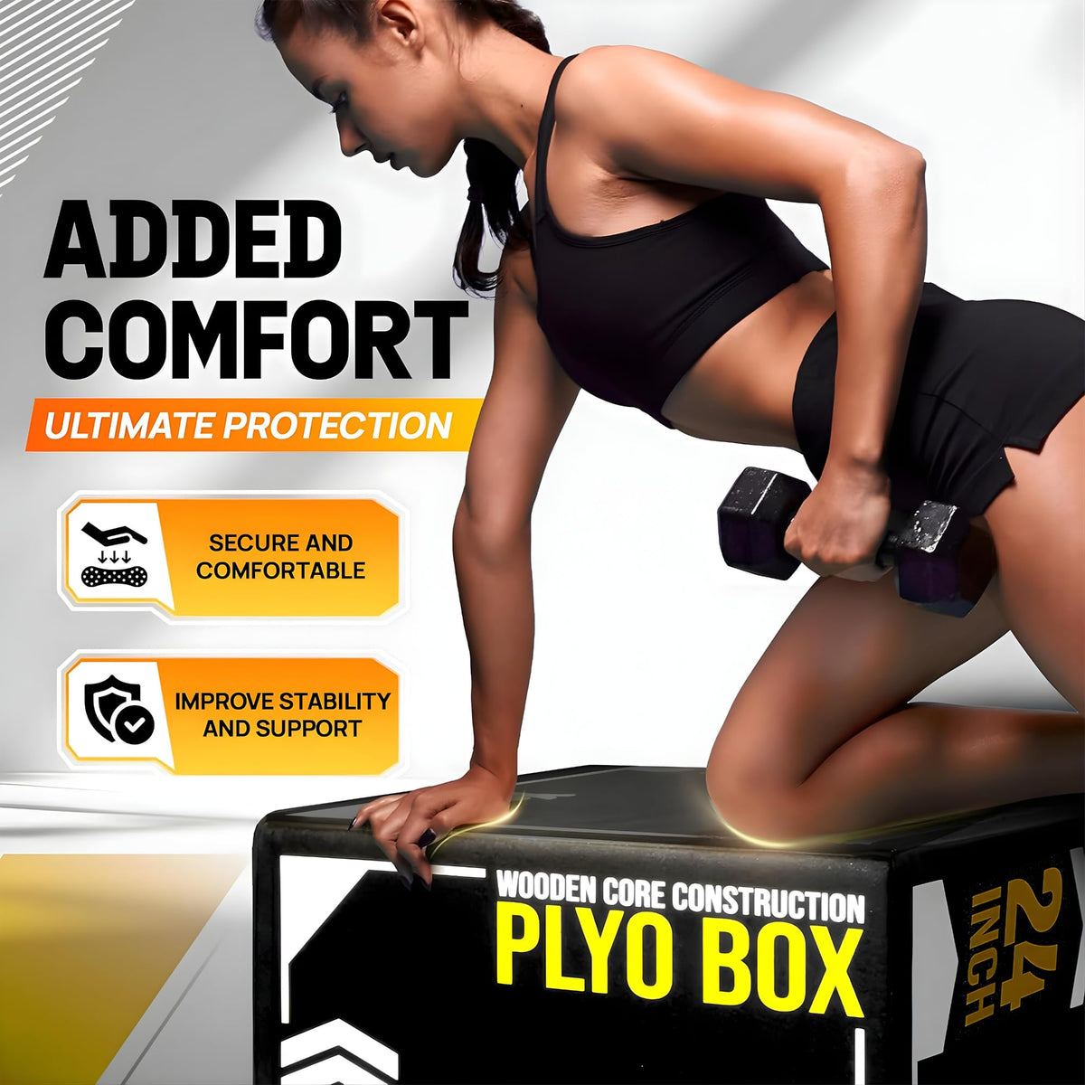 3-in-1 Soft-Padded Plyo Box with Wooden Core U4144