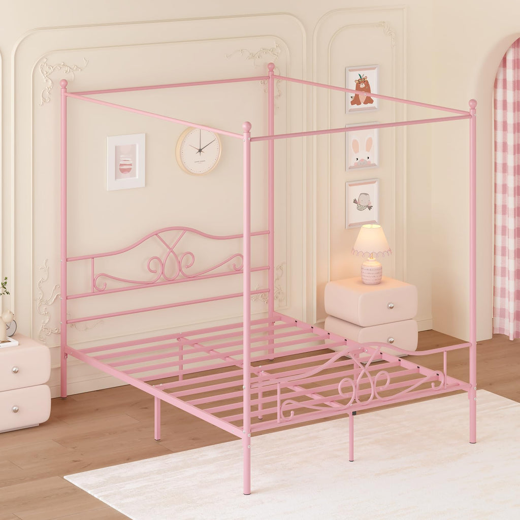 Full Size Canopy Bed Frame with 4 Posters R81851