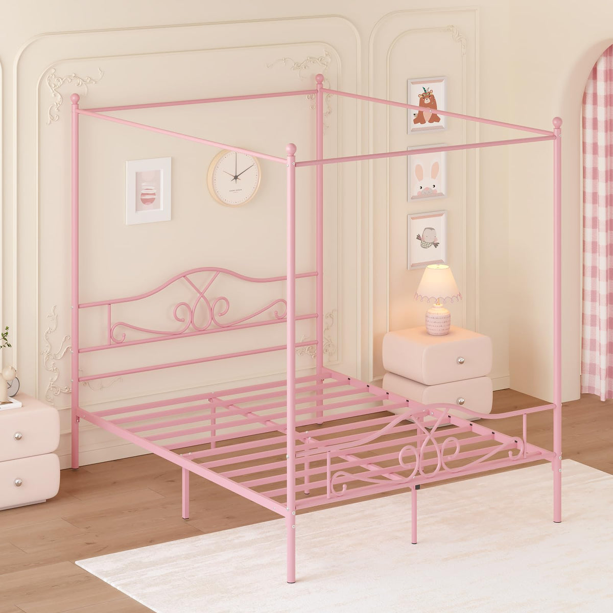 Full Size Canopy Bed Frame with 4 Posters R81851
