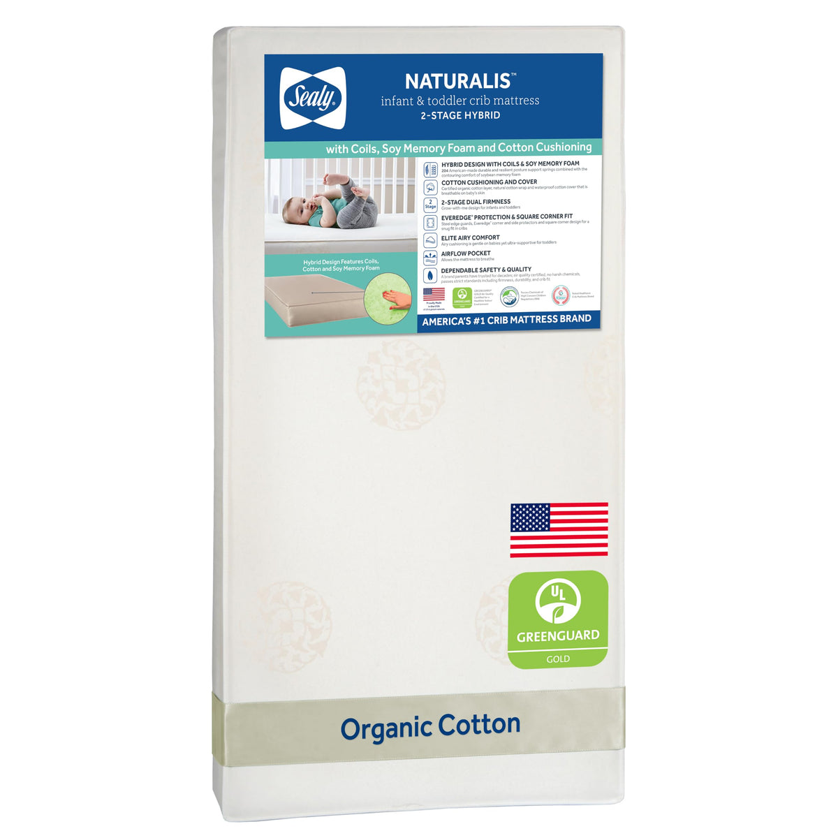 2 Stage Waterproof Crib Mattress D911614