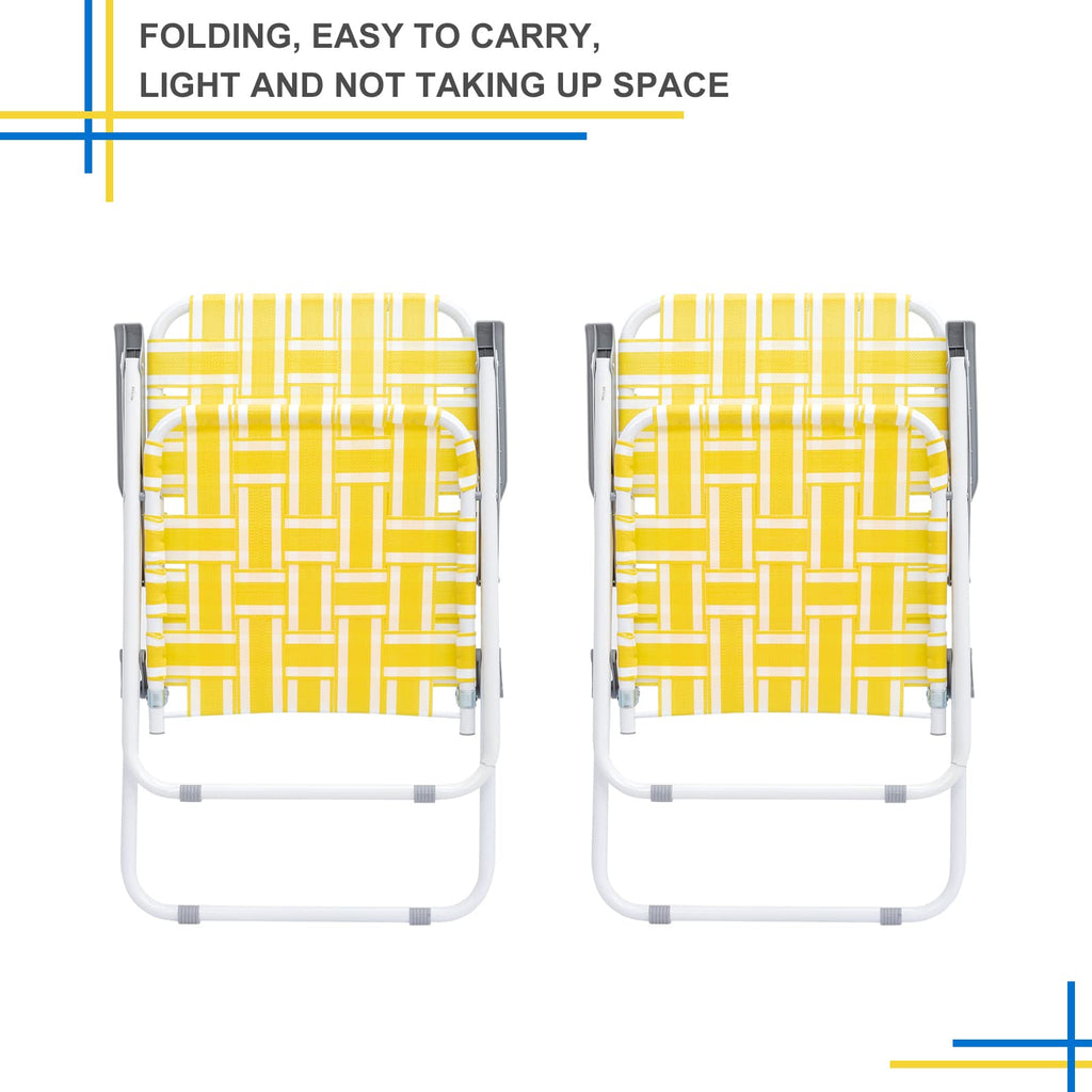 Yellow 2 Pack Folding Web Chair G72829