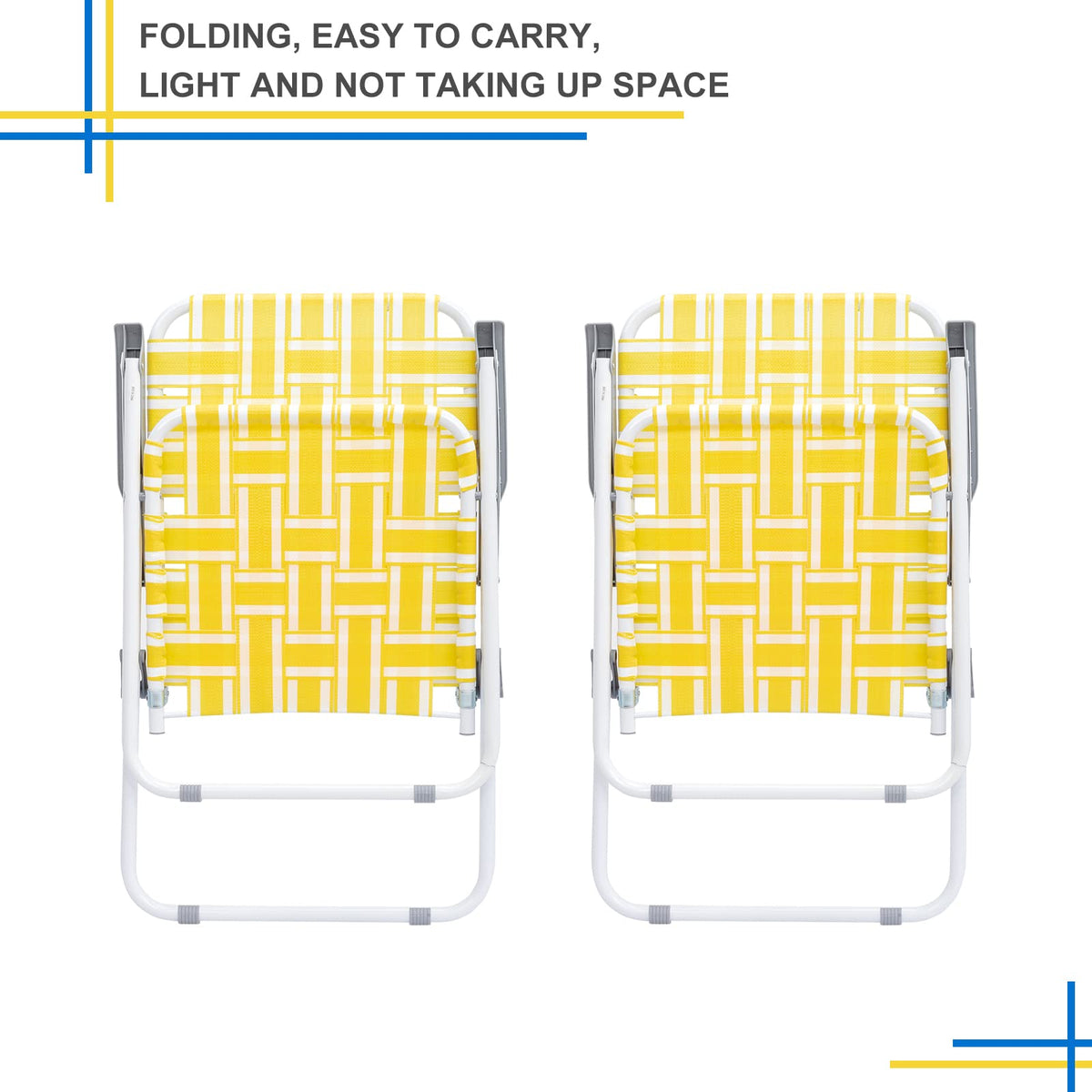 Yellow 2 Pack Folding Web Chair G72829