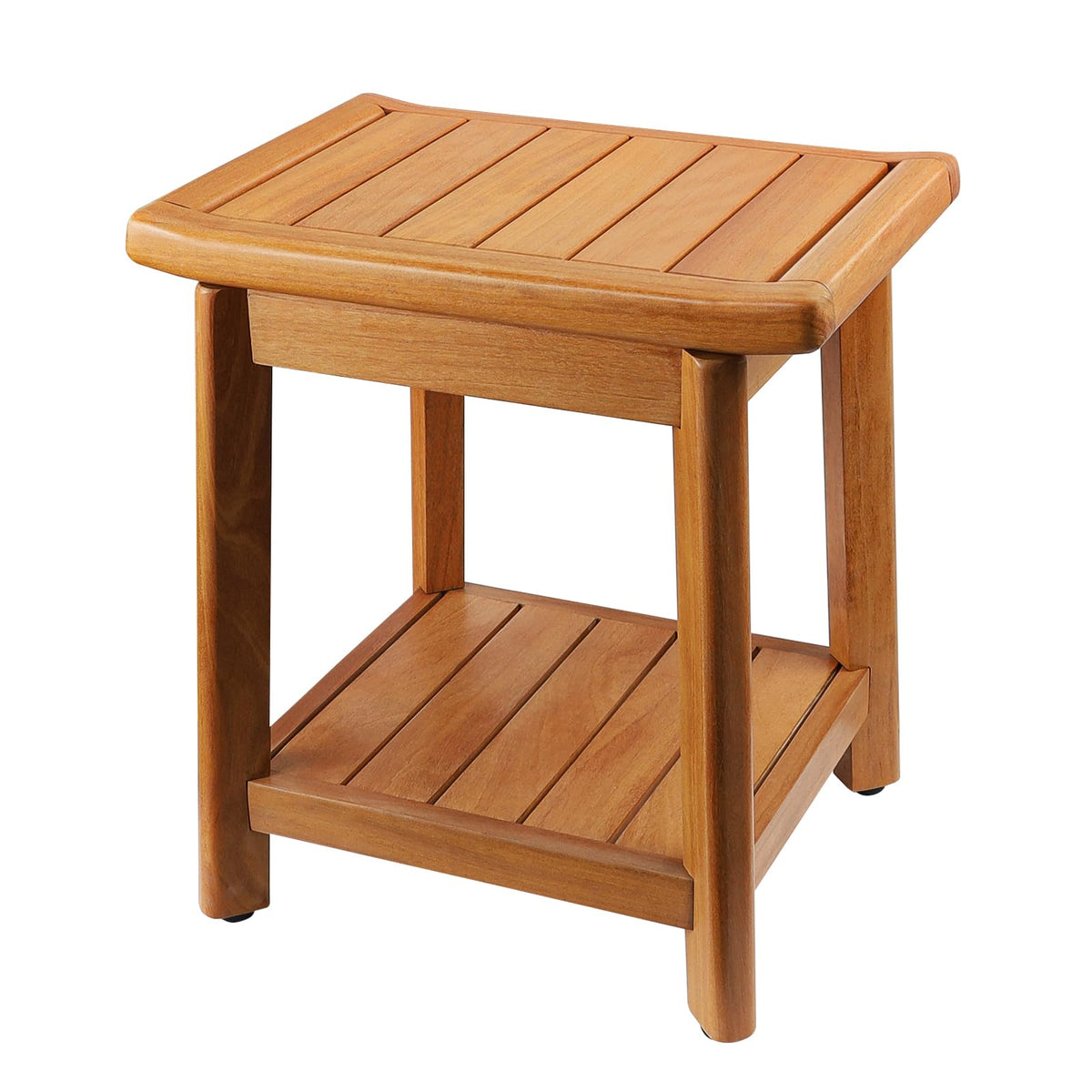 Teak Shower Bench with Towel Bars & Storage Shelf T88146