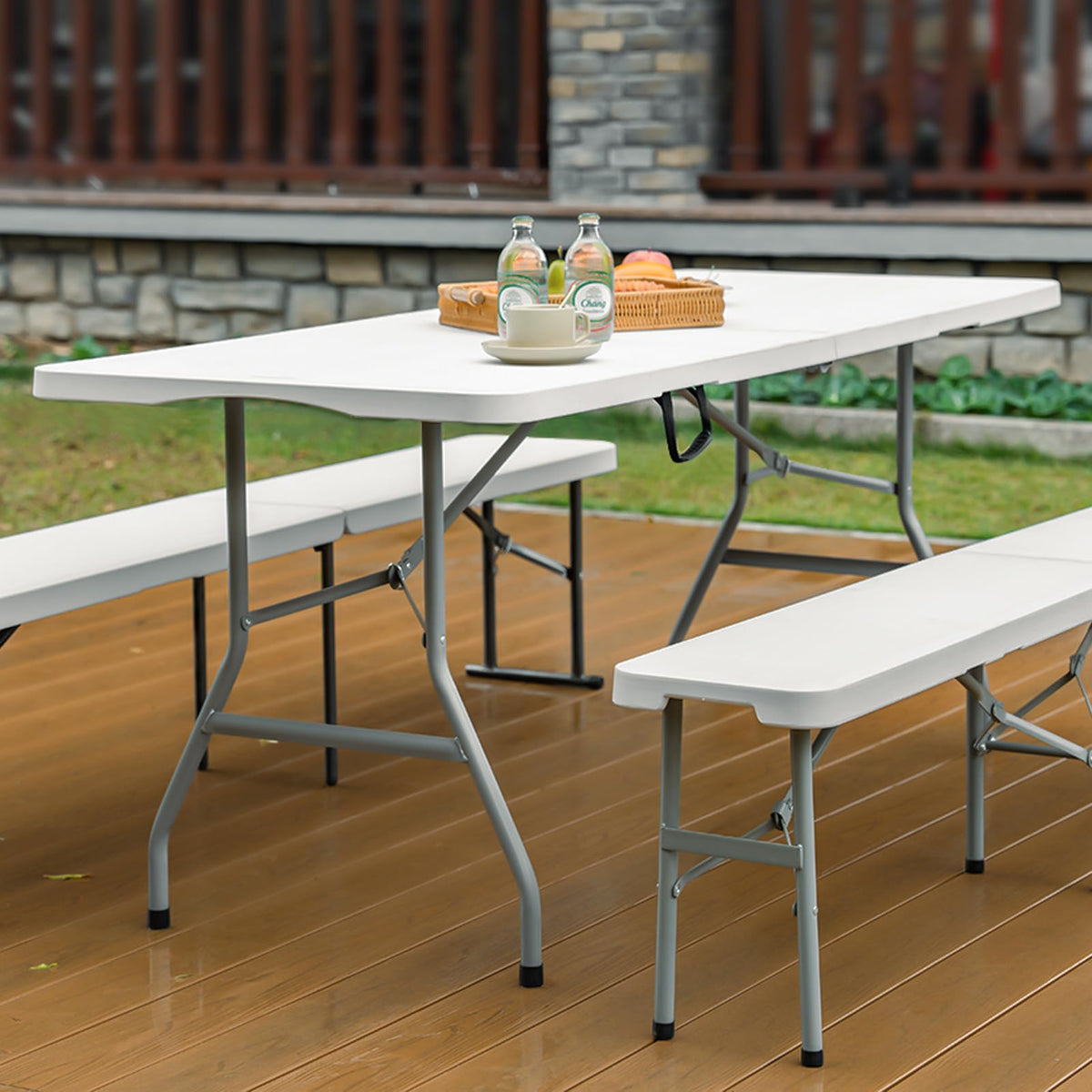6ft White Folding Table L286082