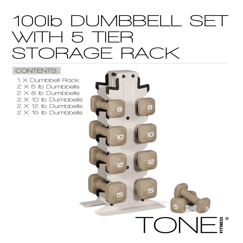 Neoprene Dumbbell Set with Storage Rack T83395