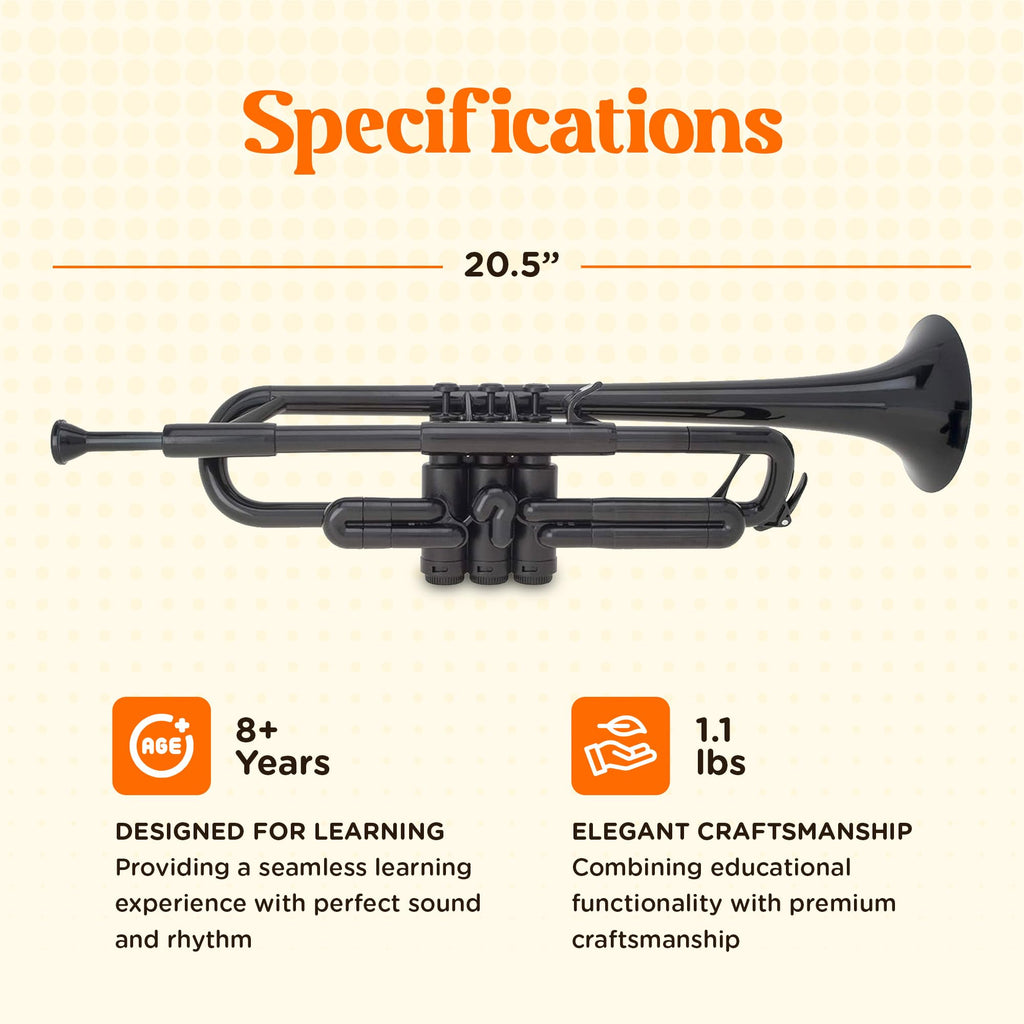 Bb Plastic Trumpet with 3C & 5C Mouthpieces and Carrying Bag F40405