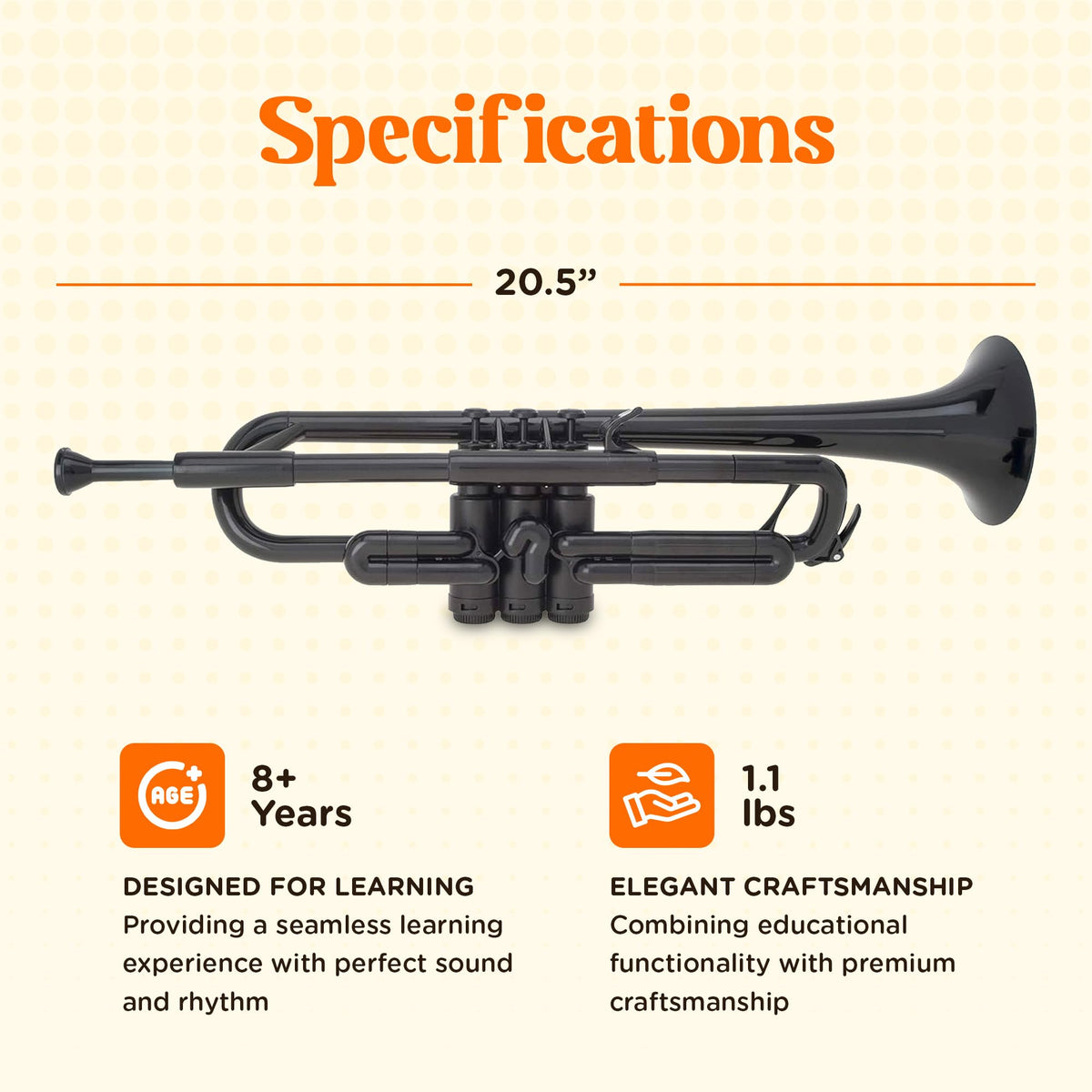 Bb Plastic Trumpet with 3C & 5C Mouthpieces and Carrying Bag F40405