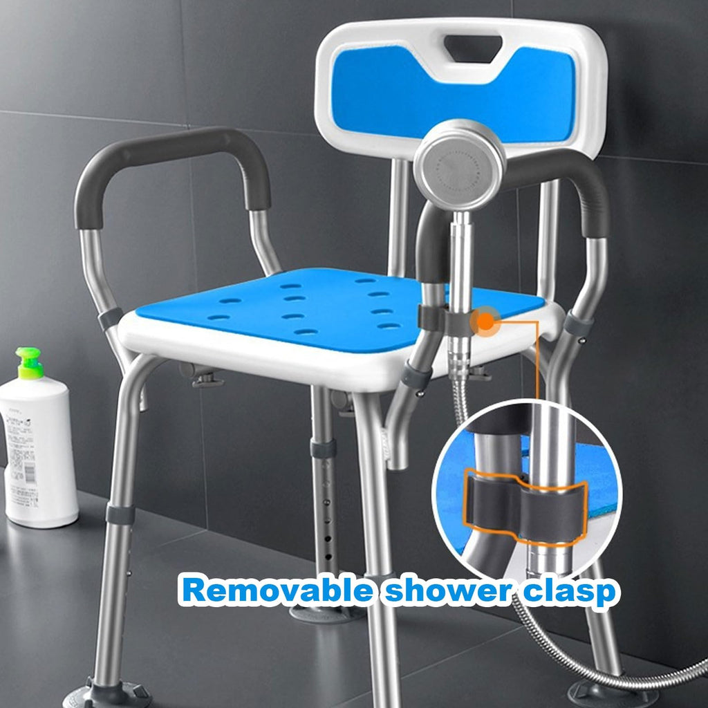 Heavy Duty Shower Chair with Arms Back Padded Adjustable Non-Slip I7621