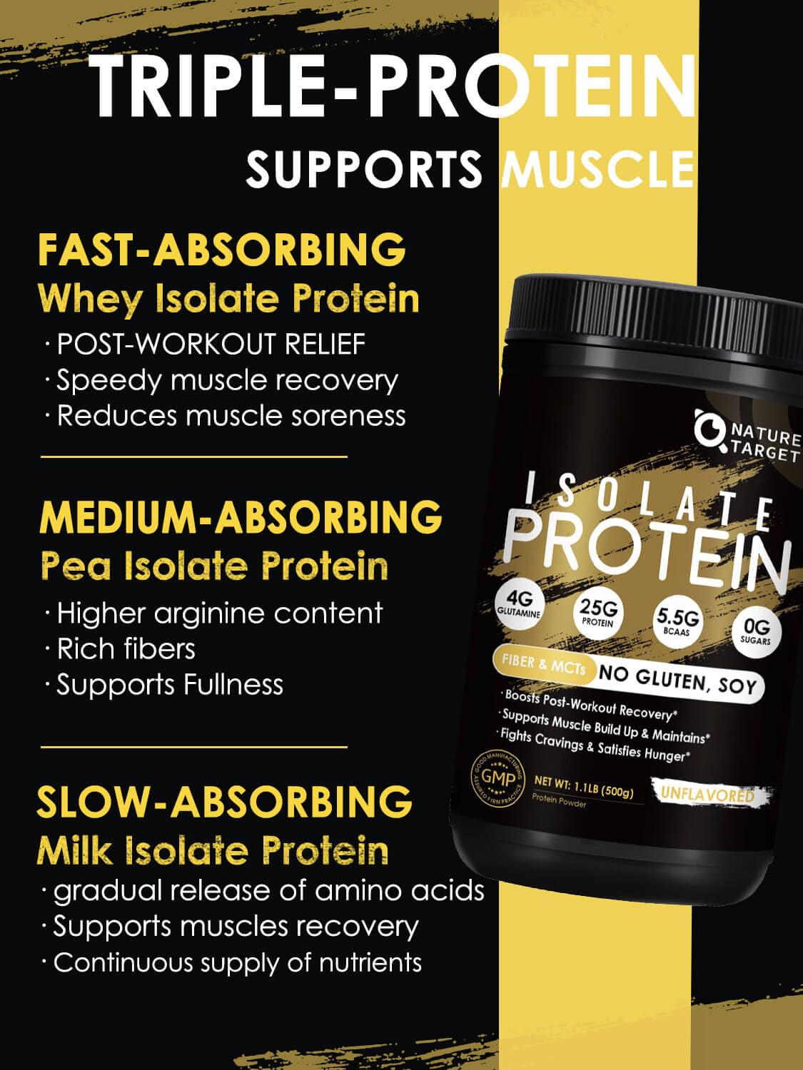 Unflavored Whey & Pea Protein Powder Y14505