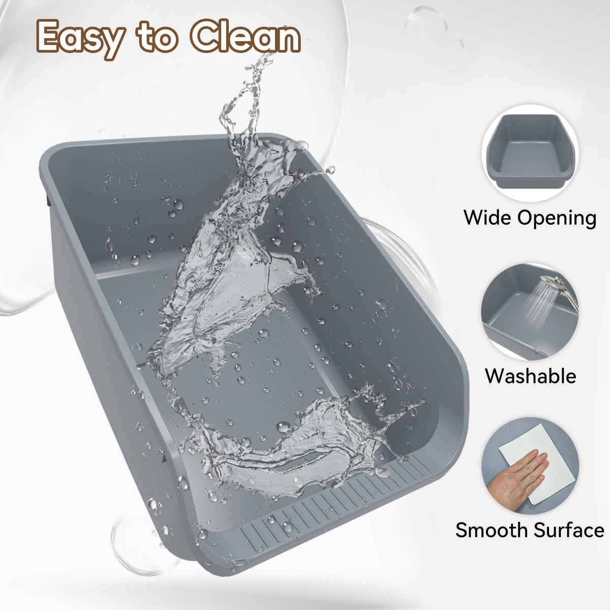 Large High Sided Plastic Cat Litter Box C786975
