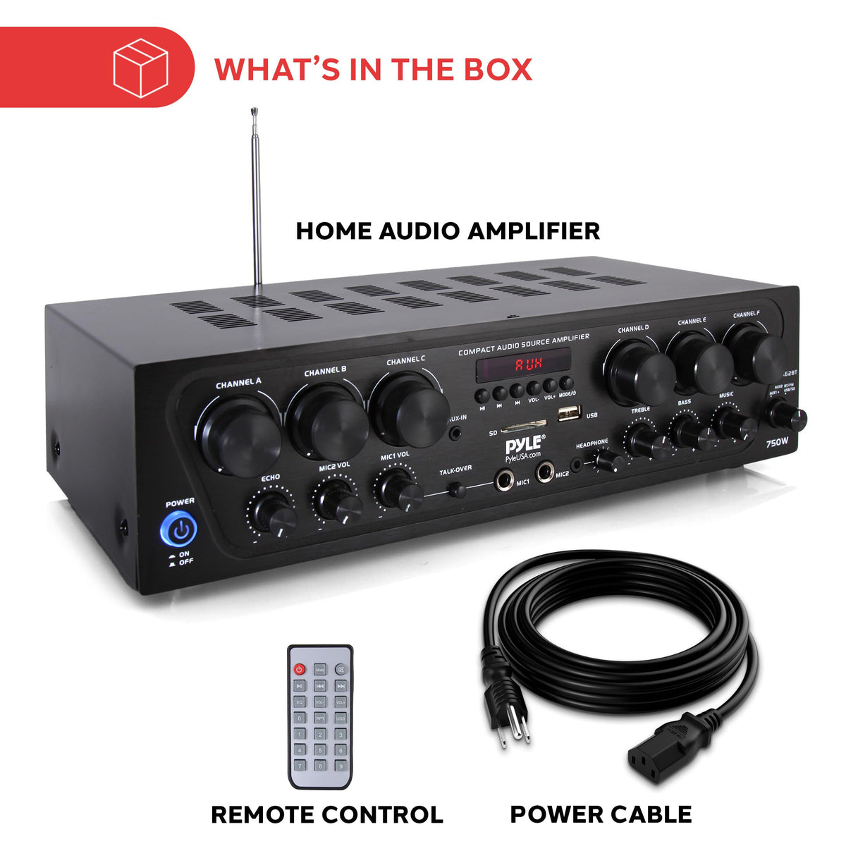 Wireless Bluetooth 6 Channel 750W Karaoke Amplifier Y96911