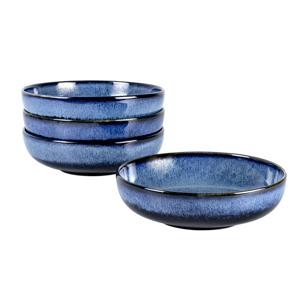 Ceramic Pasta Bowls Set of 4, 26 oz Blue U821