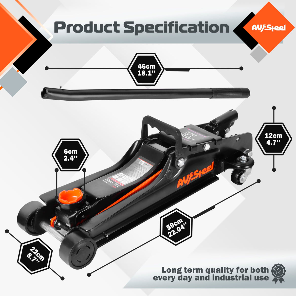 Low Profile Floor Jack 2.5 Ton Hydraulic Steel A90566