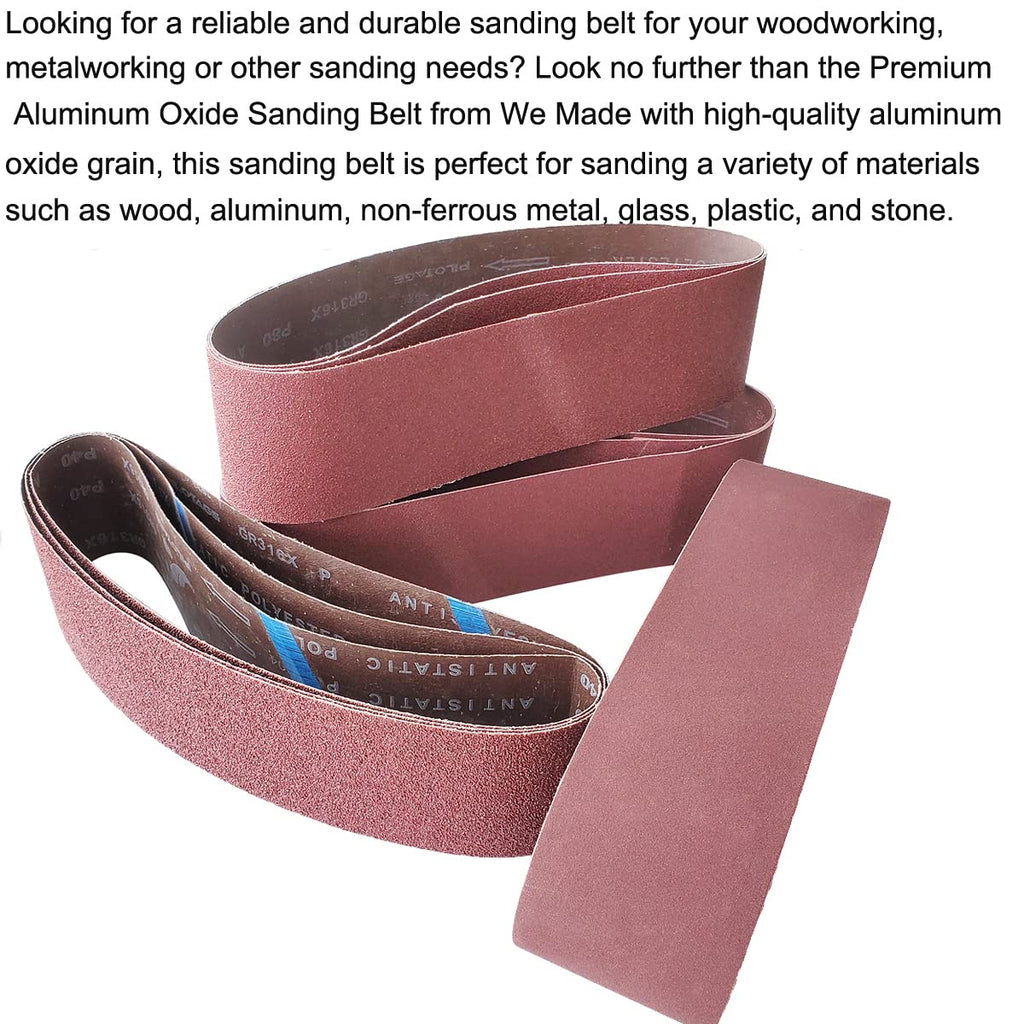 9 PCS 4" x 36" Aluminum Oxide Sander Belts 40 80 120 Grit A584