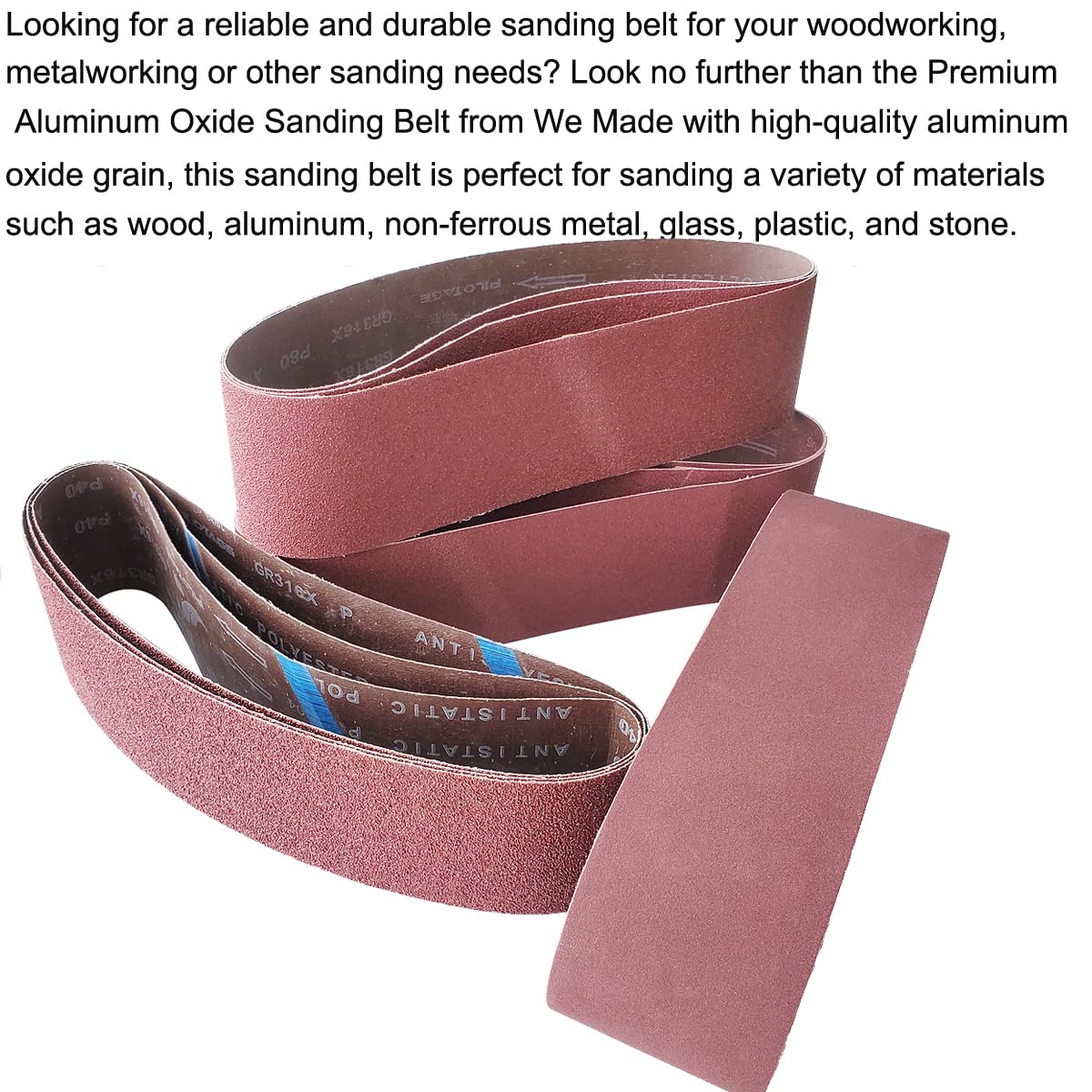 9 PCS 4" x 36" Aluminum Oxide Sander Belts 40 80 120 Grit A584