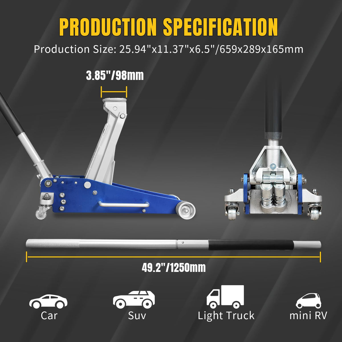 2.5 Ton Aluminum and Steel Floor Jack V21161