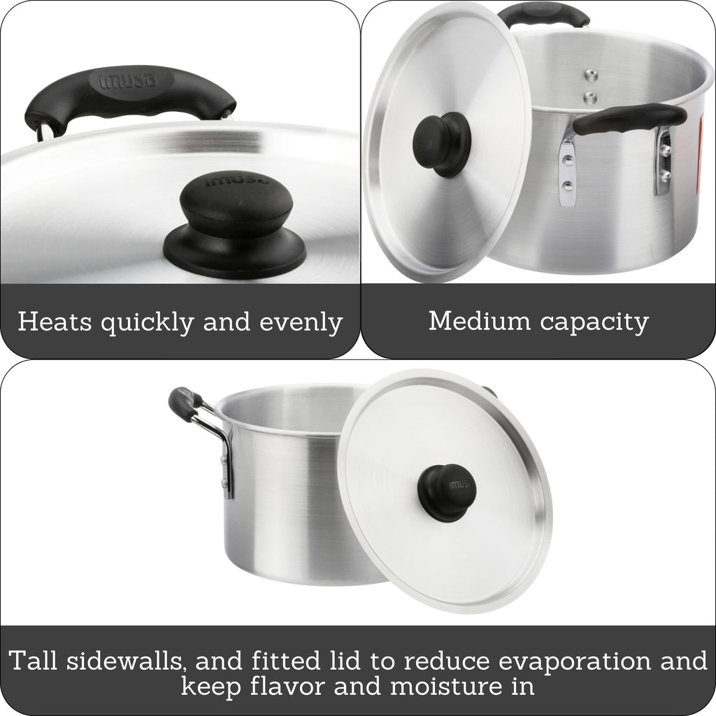 Silver 8 Quart Aluminum Stock Pot with Lid O589753
