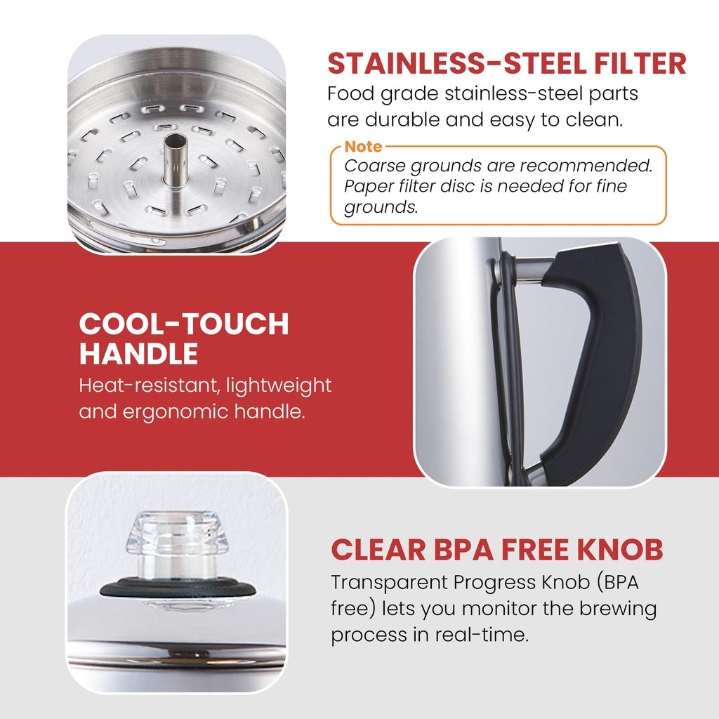 12-Cup Electric Coffee Percolator D8777