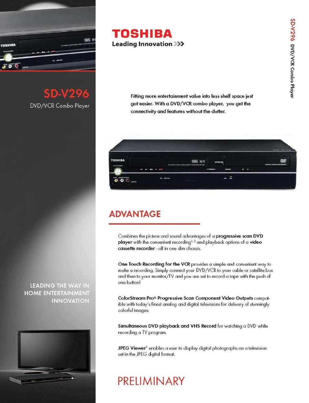 Black DVD Player/VCR Combo B8297