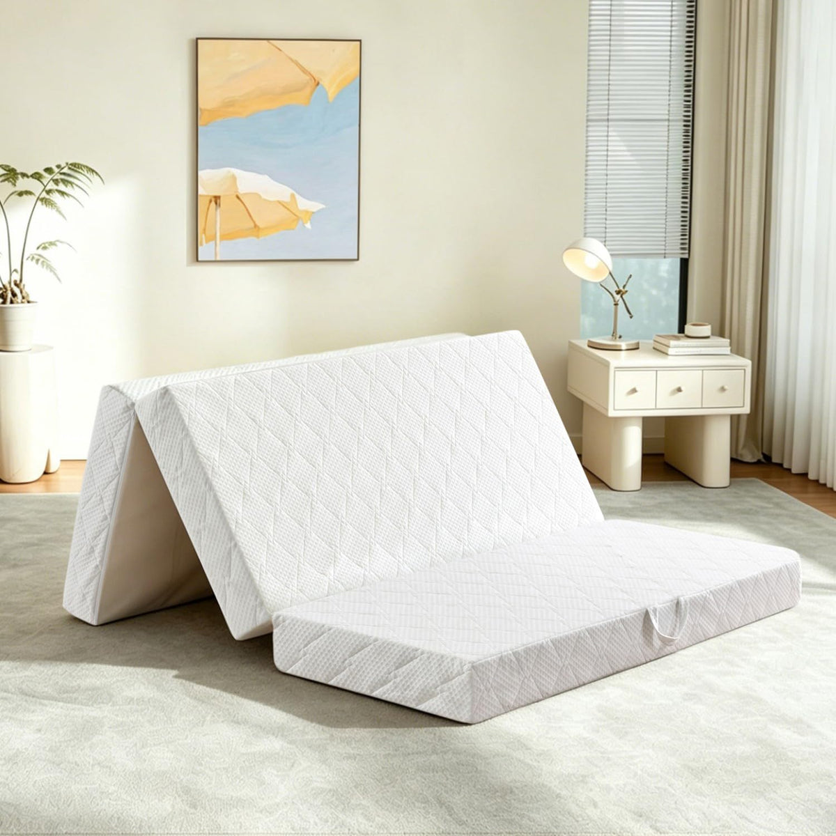 Queen Size Folding Memory Foam Tri-fold Mattress O963192