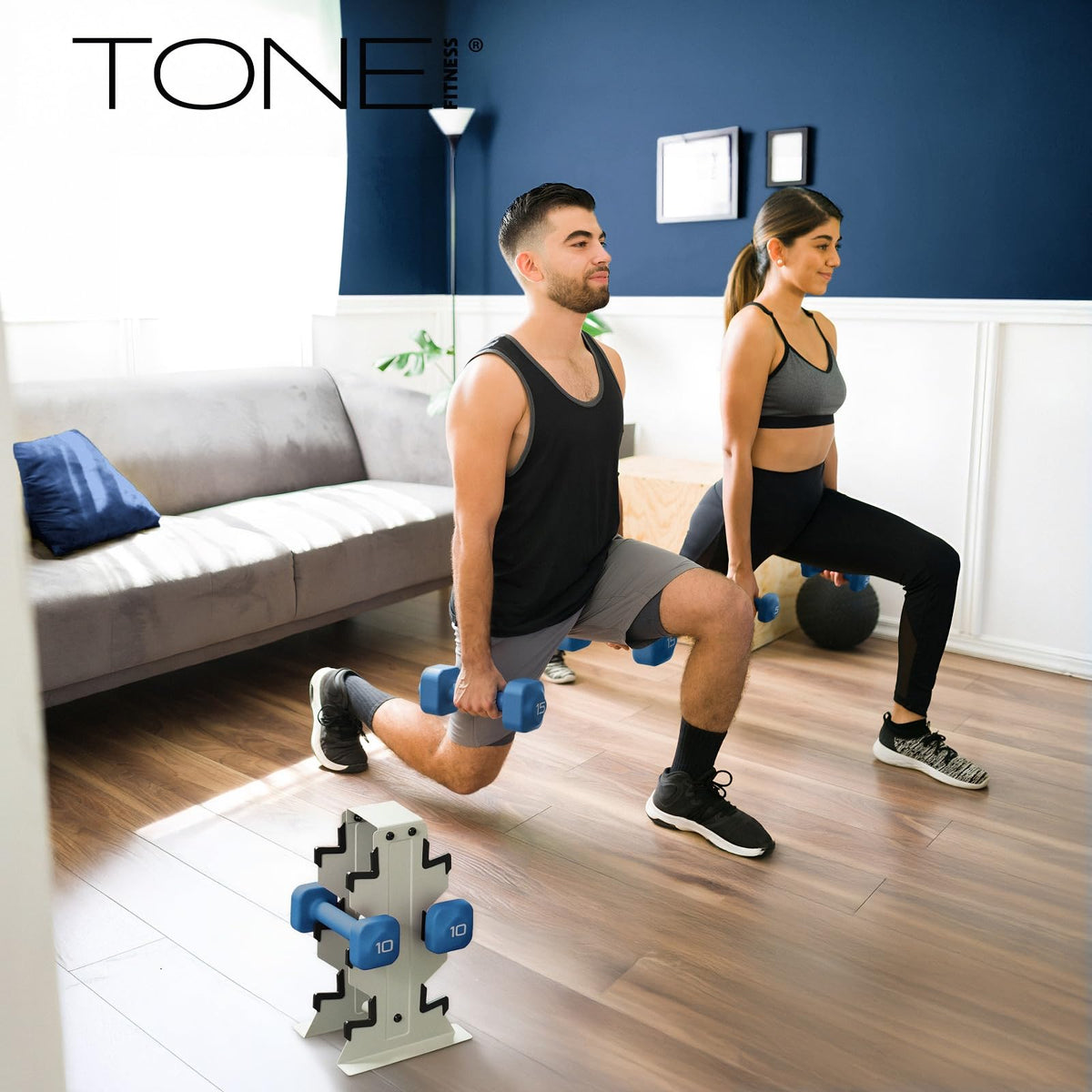 Neoprene Dumbbell Set with Storage Rack T83395