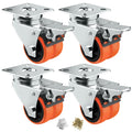 2" Double Wheel Casters with Brake 4 Pack D65627