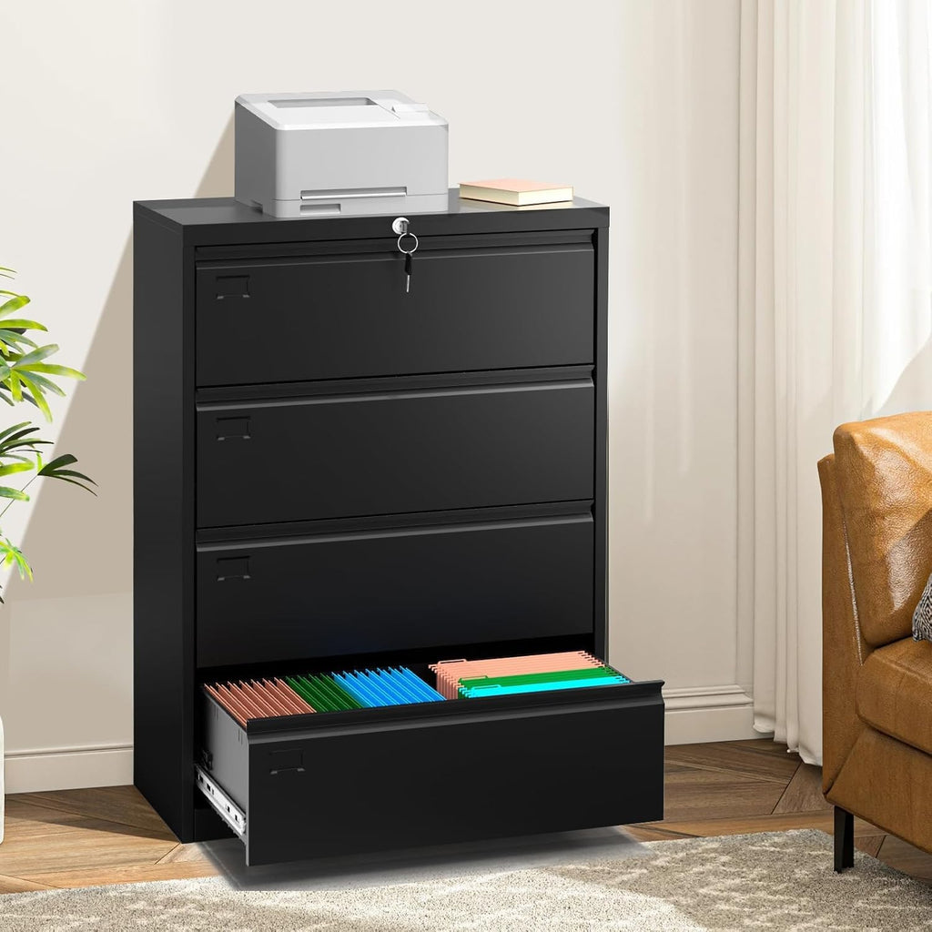 4 Drawer Metal File Cabinet with Lock L55410