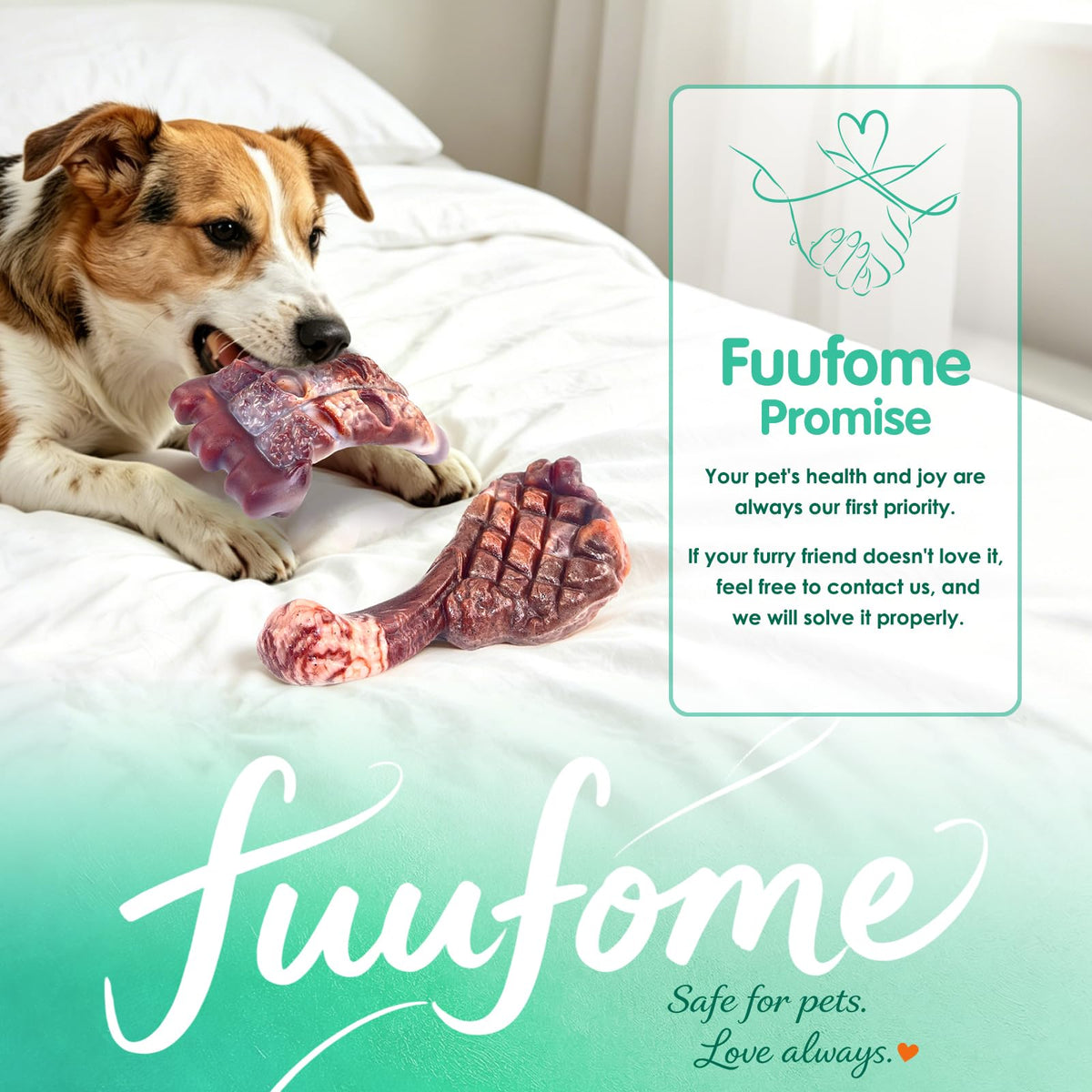 Tough Dog Chew Toys, 2 Pack Hard Nylon Bone T4189
