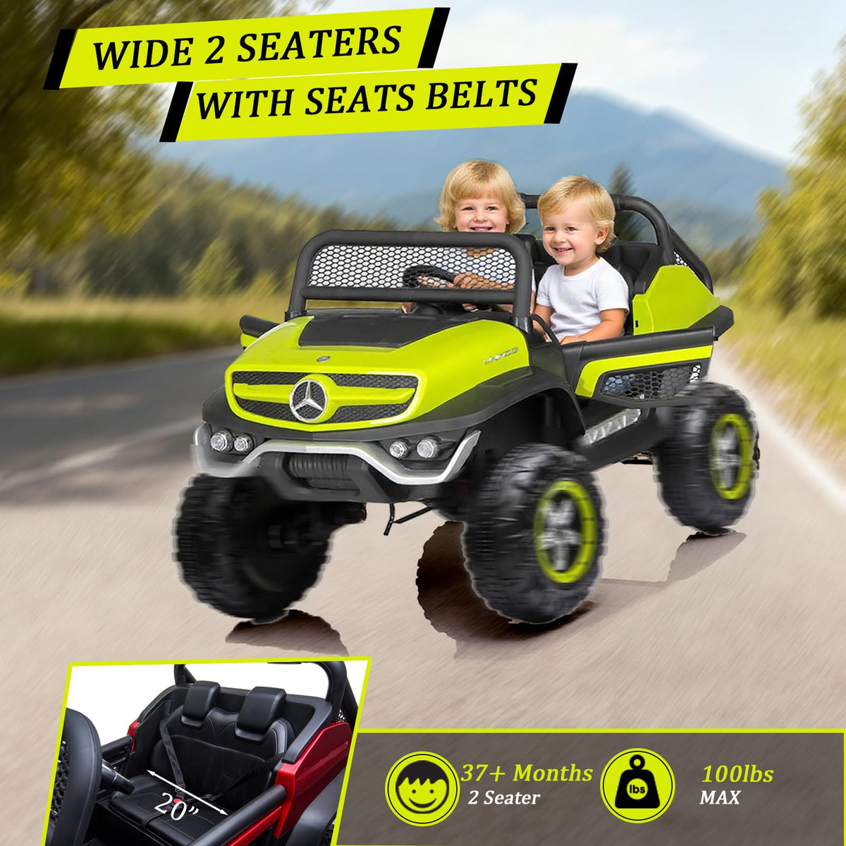 Green 2-Seater 24V Ride On Truck T411789