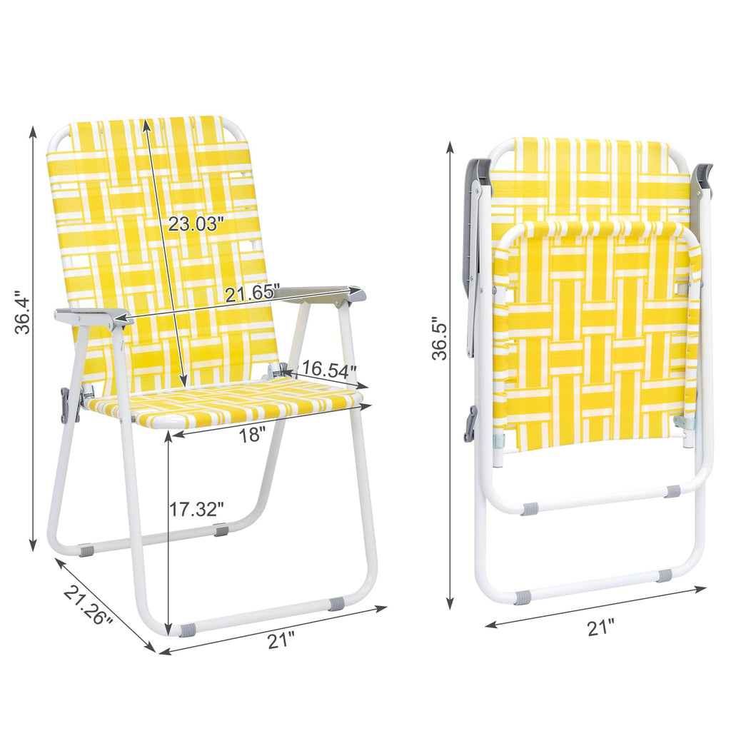 Yellow 2 Pack Folding Web Chair G72829