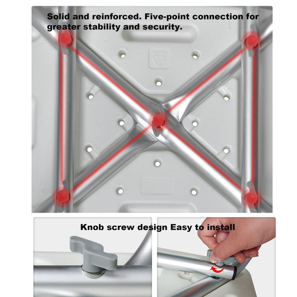 Heavy Duty Shower Chair with Arms Back Padded Adjustable Non-Slip I7621