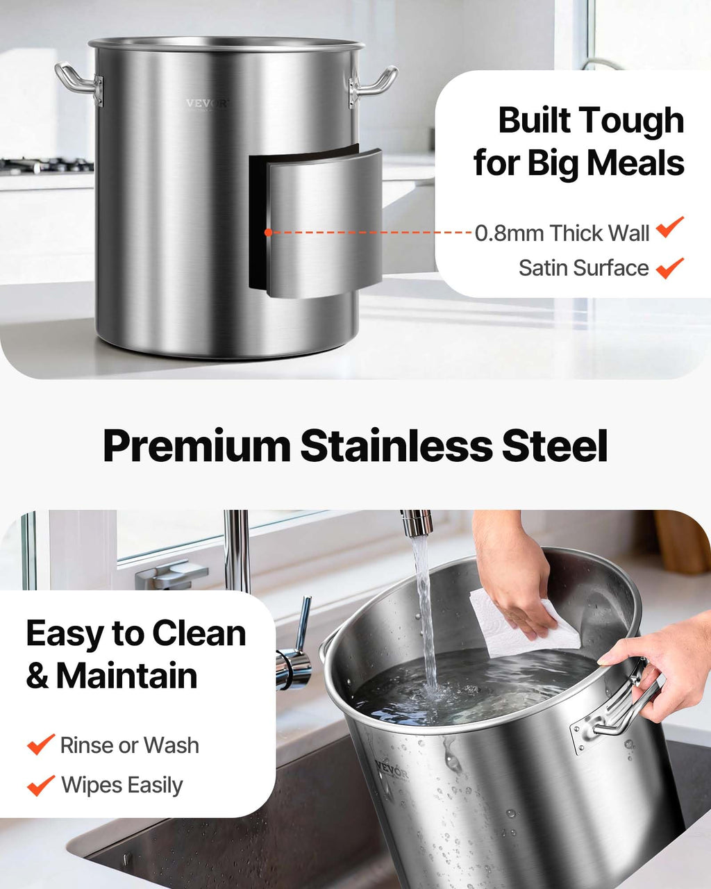 42 Quart Stainless Steel Stockpot with Strainer and Lid O60179