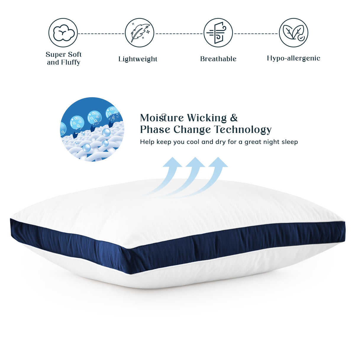 King 2 Pack Down Alternative Gusseted Pillows Z35461