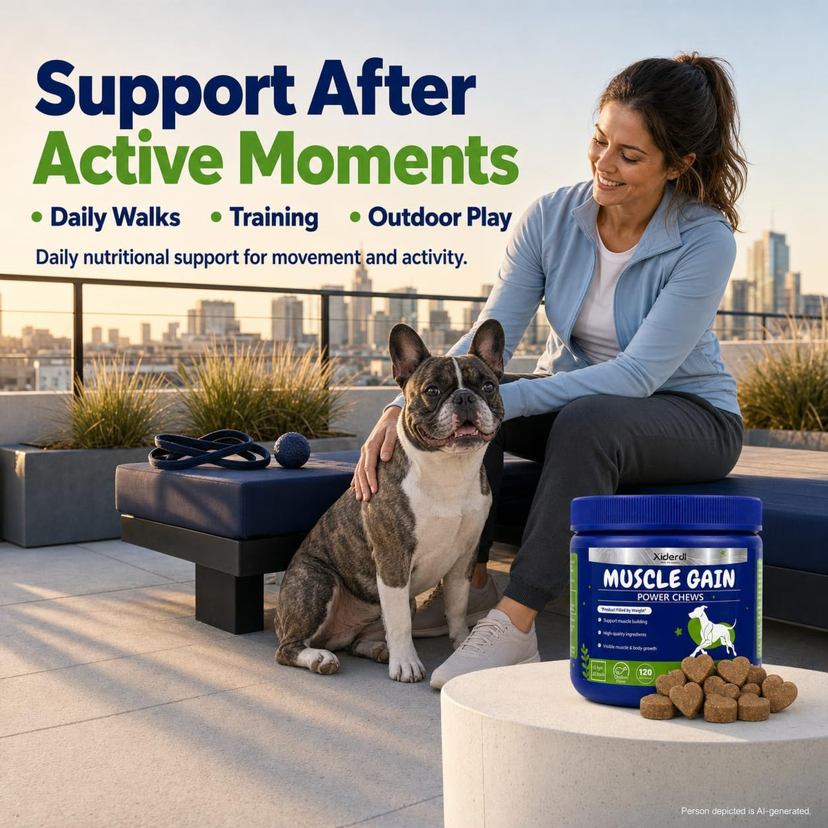 High Protein Muscle Support Soft Chews for Dogs, 120 Count A425853