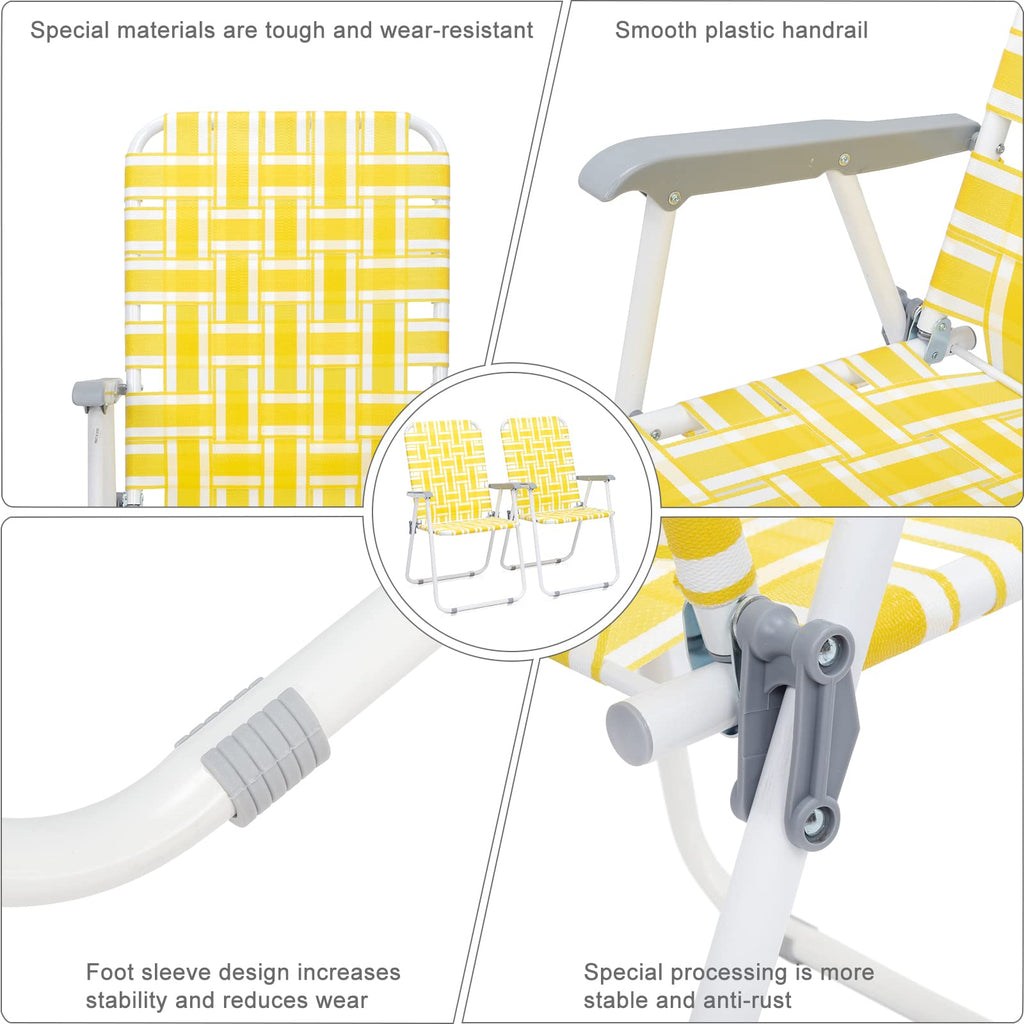 Yellow 2 Pack Folding Web Chair G72829