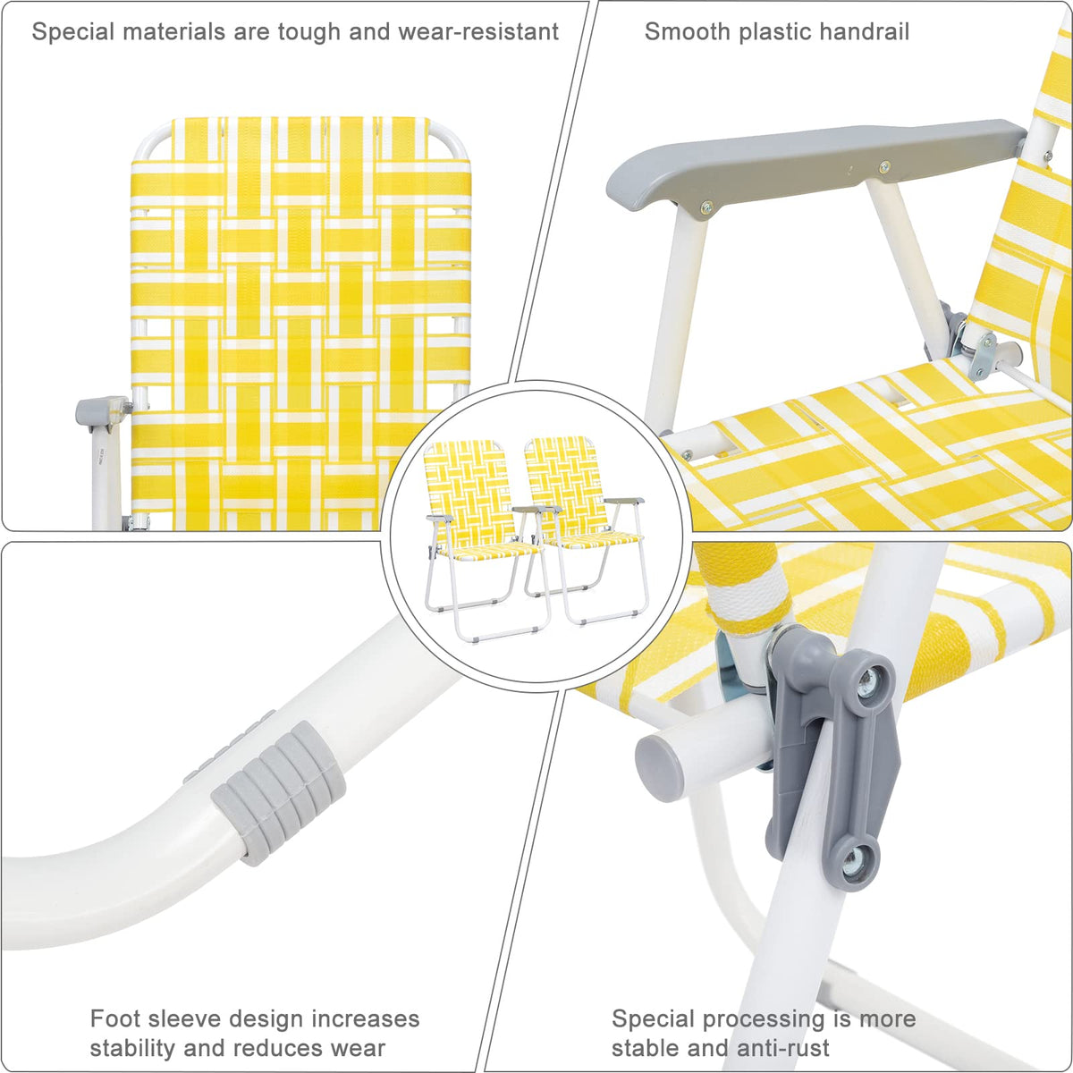 Yellow 2 Pack Folding Web Chair G72829