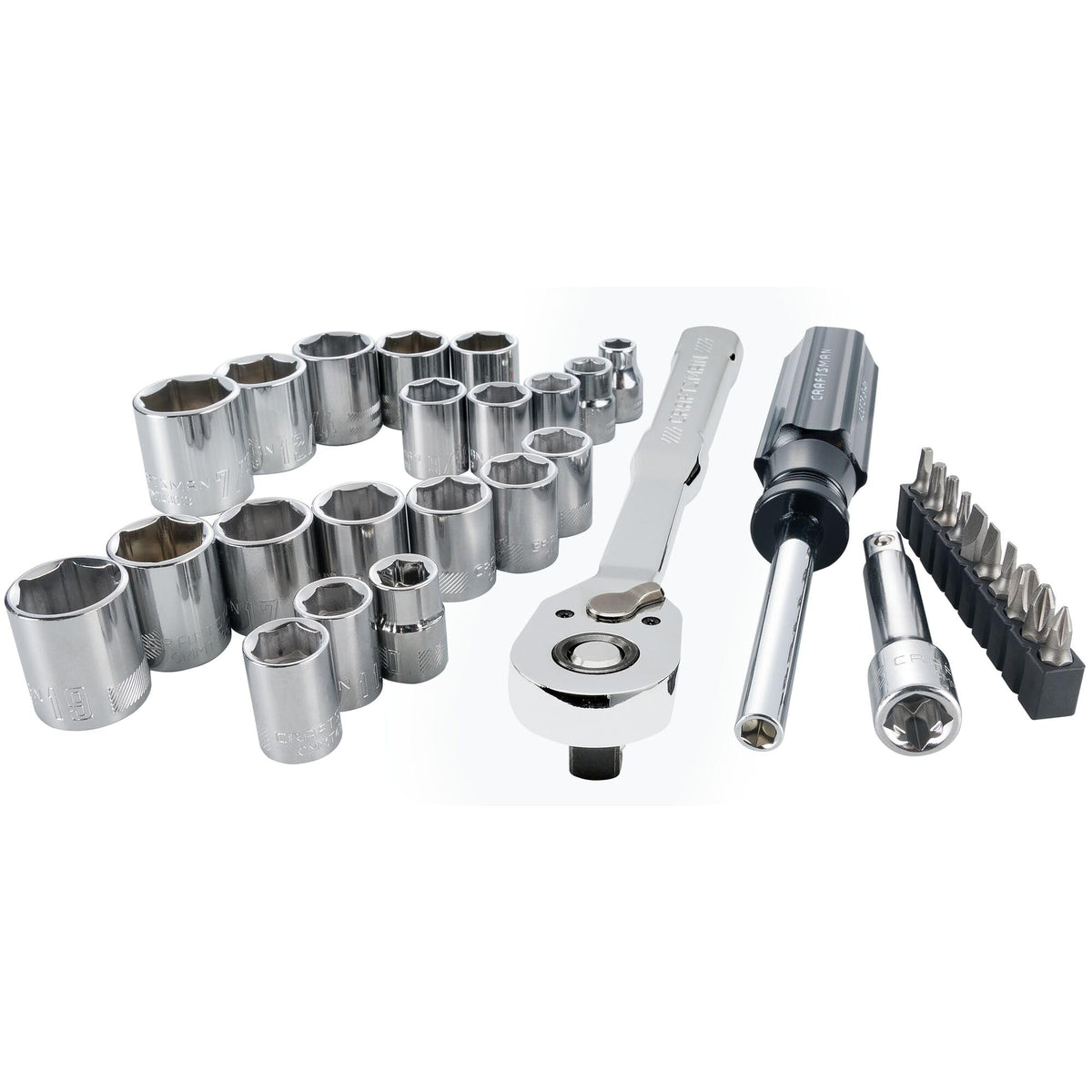 33 Piece 3/8 Inch Drive SAE/Metric Mechanics Tool Set M9983