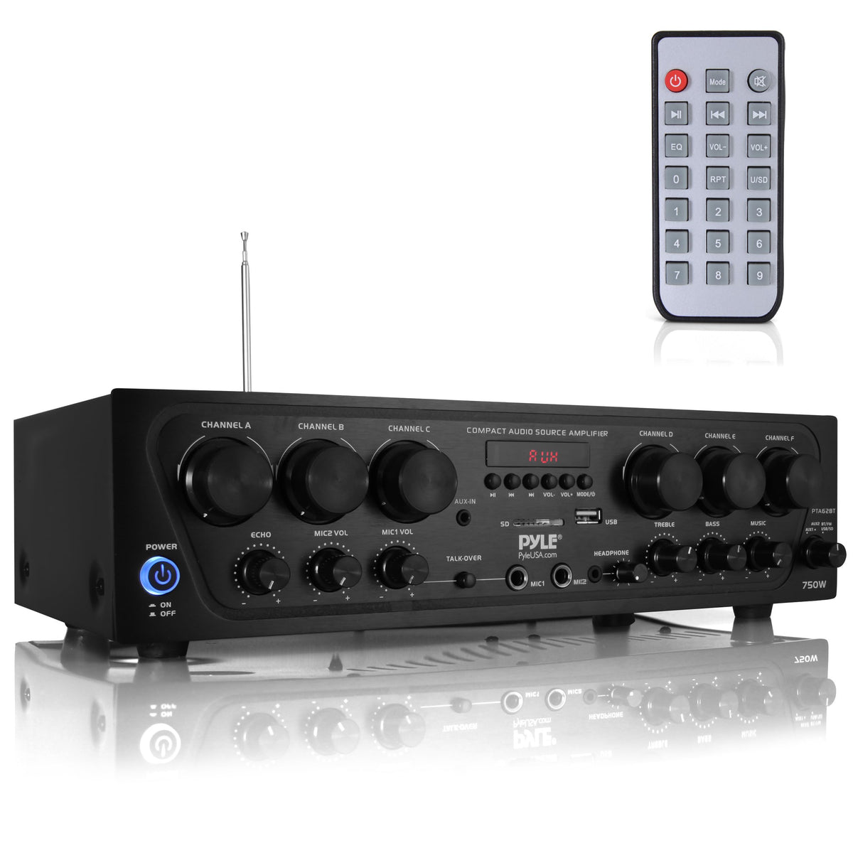 Wireless Bluetooth 6 Channel 750W Karaoke Amplifier Y96911