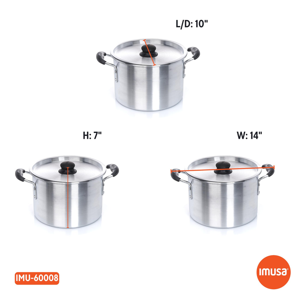 Silver 8 Quart Aluminum Stock Pot with Lid O589753