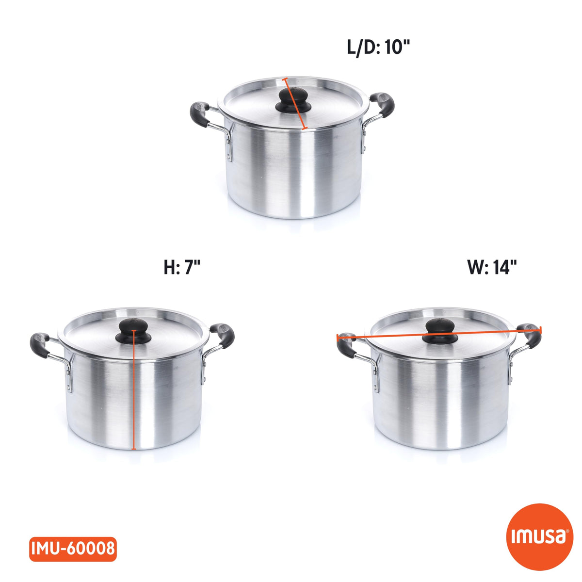 Silver 8 Quart Aluminum Stock Pot with Lid O589753