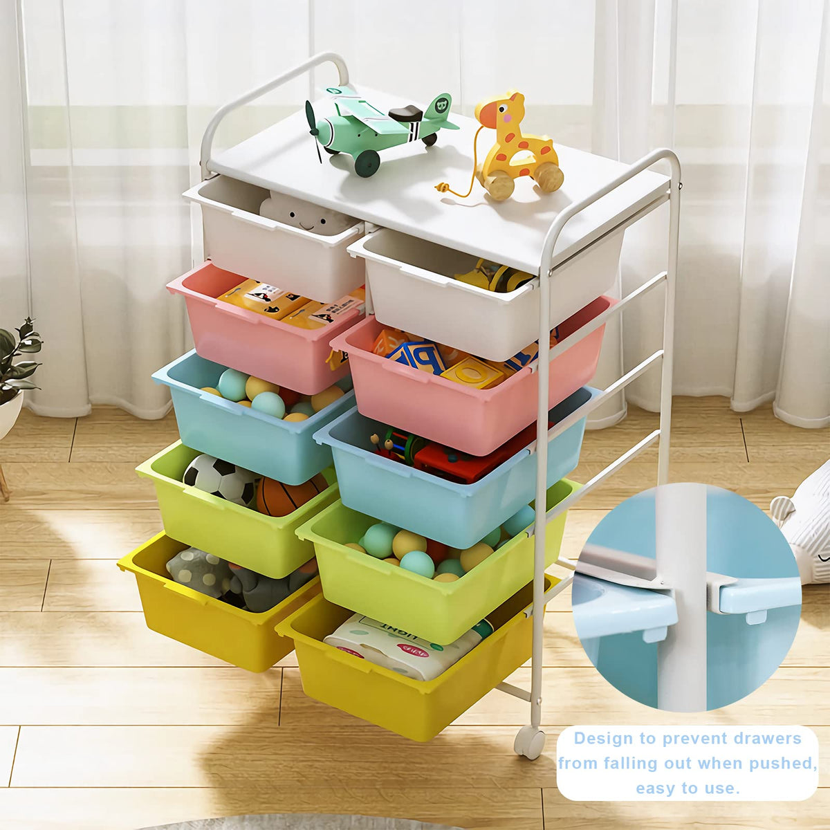 10 Drawers Rolling Plastic Storage Cart with Metal Frame U160
