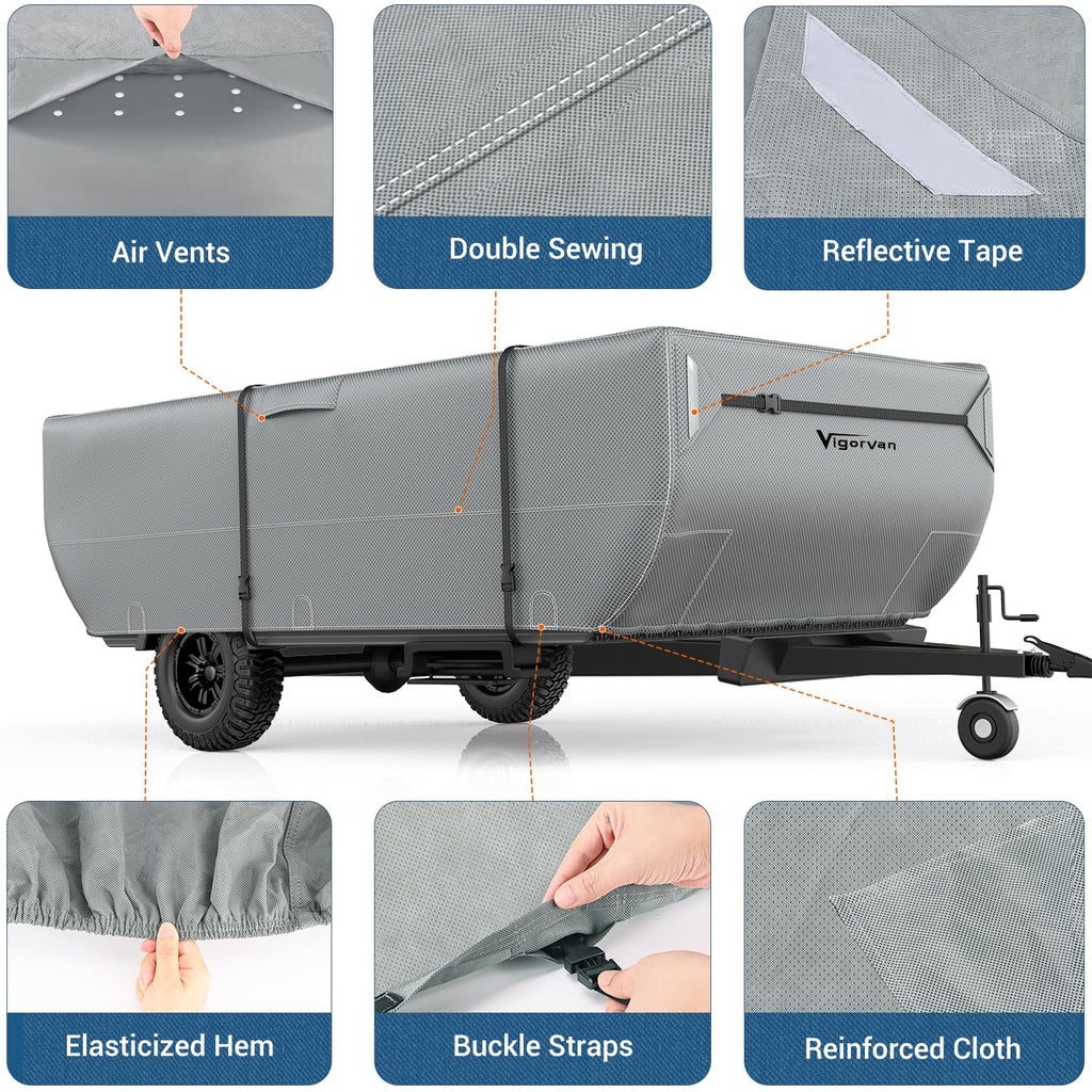 Folding Camper Cover Fits 10'-12' Trailers W111397