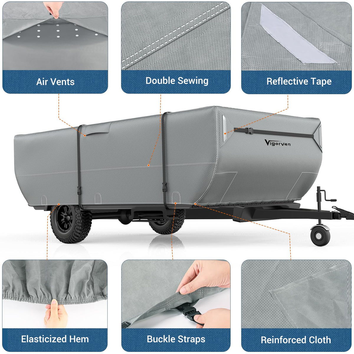 Folding Camper Cover Fits 10'-12' Trailers W111397