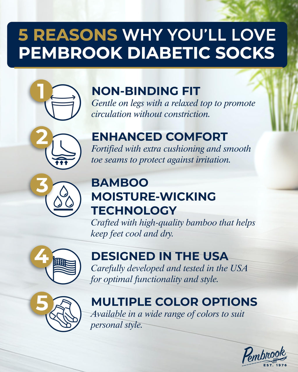Ribbed Knit Bamboo Viscose Diabetic Socks for Women 6 Pairs G7737