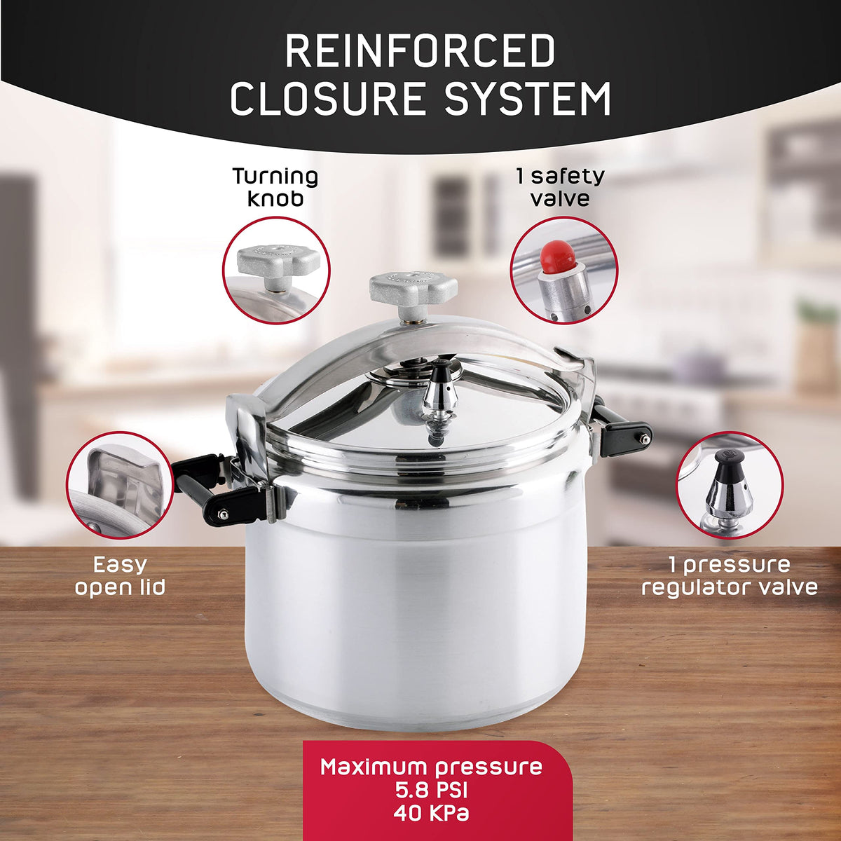 15.8-Quart Aluminum Pressure Cooker Y726