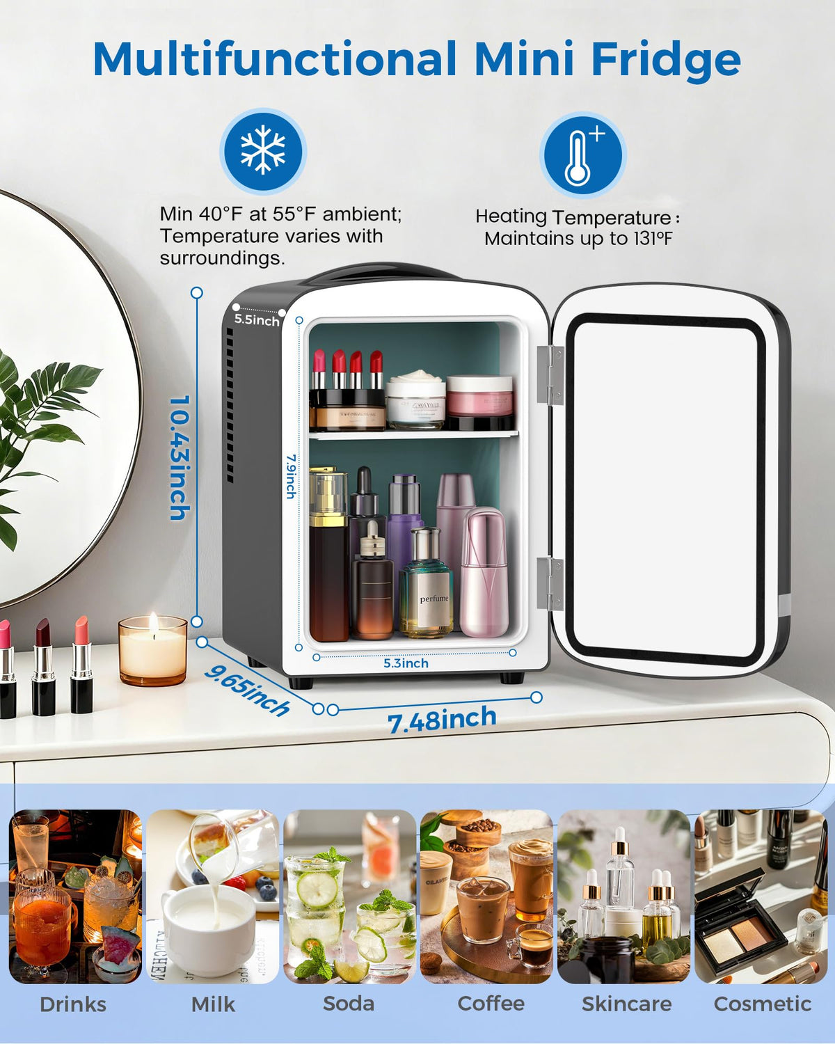 Black 4L Mini Fridge E7342