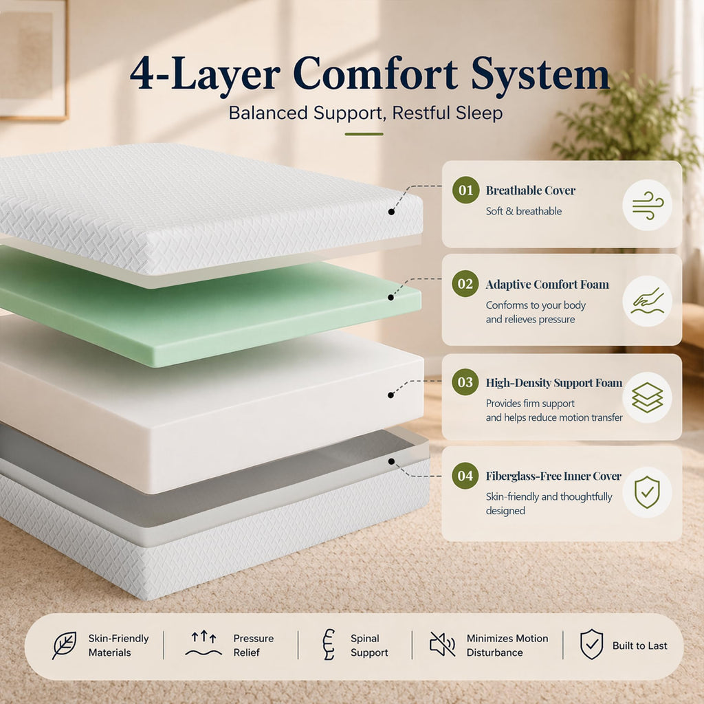 Twin Size 5 Inch Memory Foam Mattress B484764