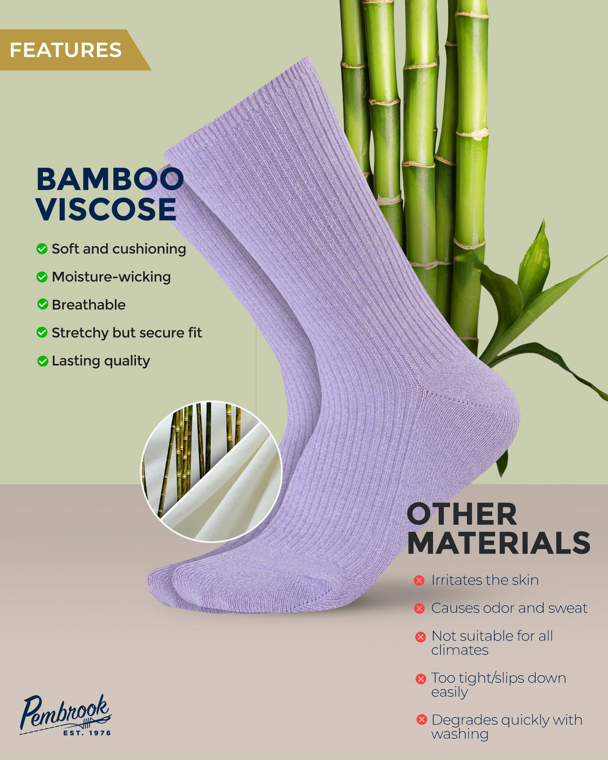 Ribbed Knit Bamboo Viscose Diabetic Socks for Women 6 Pairs G7737