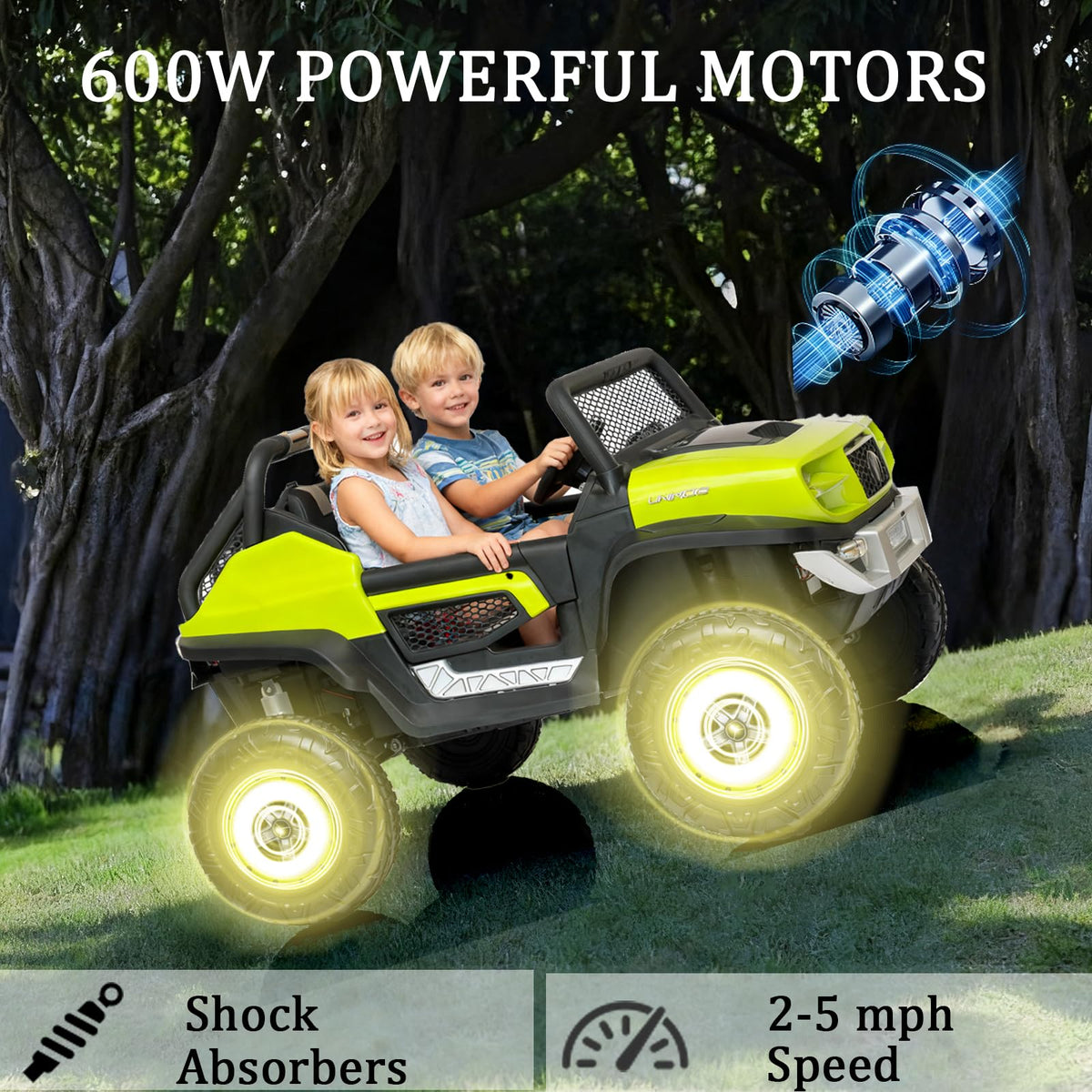 Green 2-Seater 24V Ride On Truck T411789