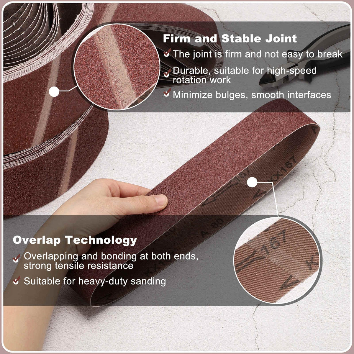 4 x 36 Inch 40 Grits Aluminum Oxide Sanding Belts O106